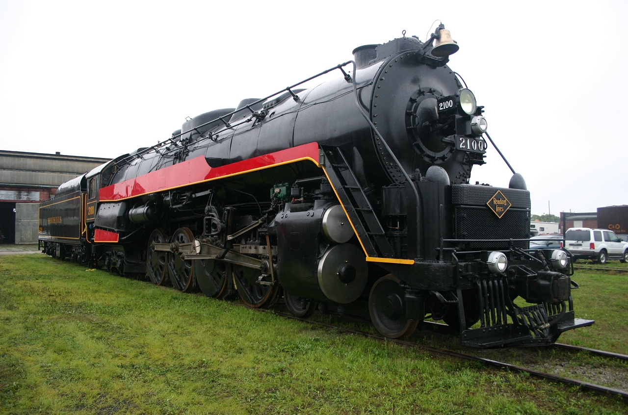 Reading 2100 sits rests outside of the Elgin County Railway Museum about a year before being sold and shipped to the west coast.