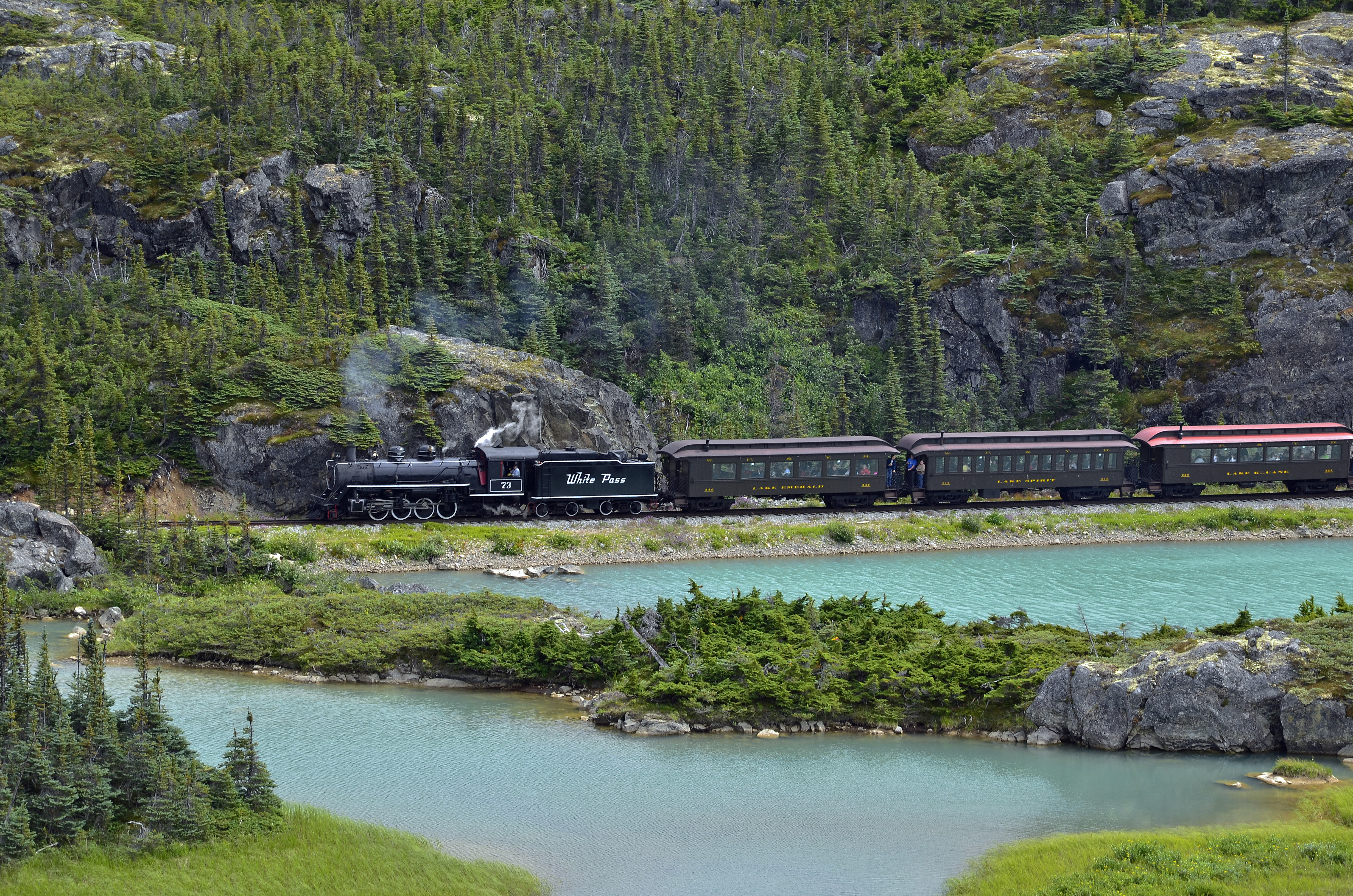 Railpictures Ca Peter Gloor Photo White Pass And Yukon Steam Train Approaching Fraser Meadows