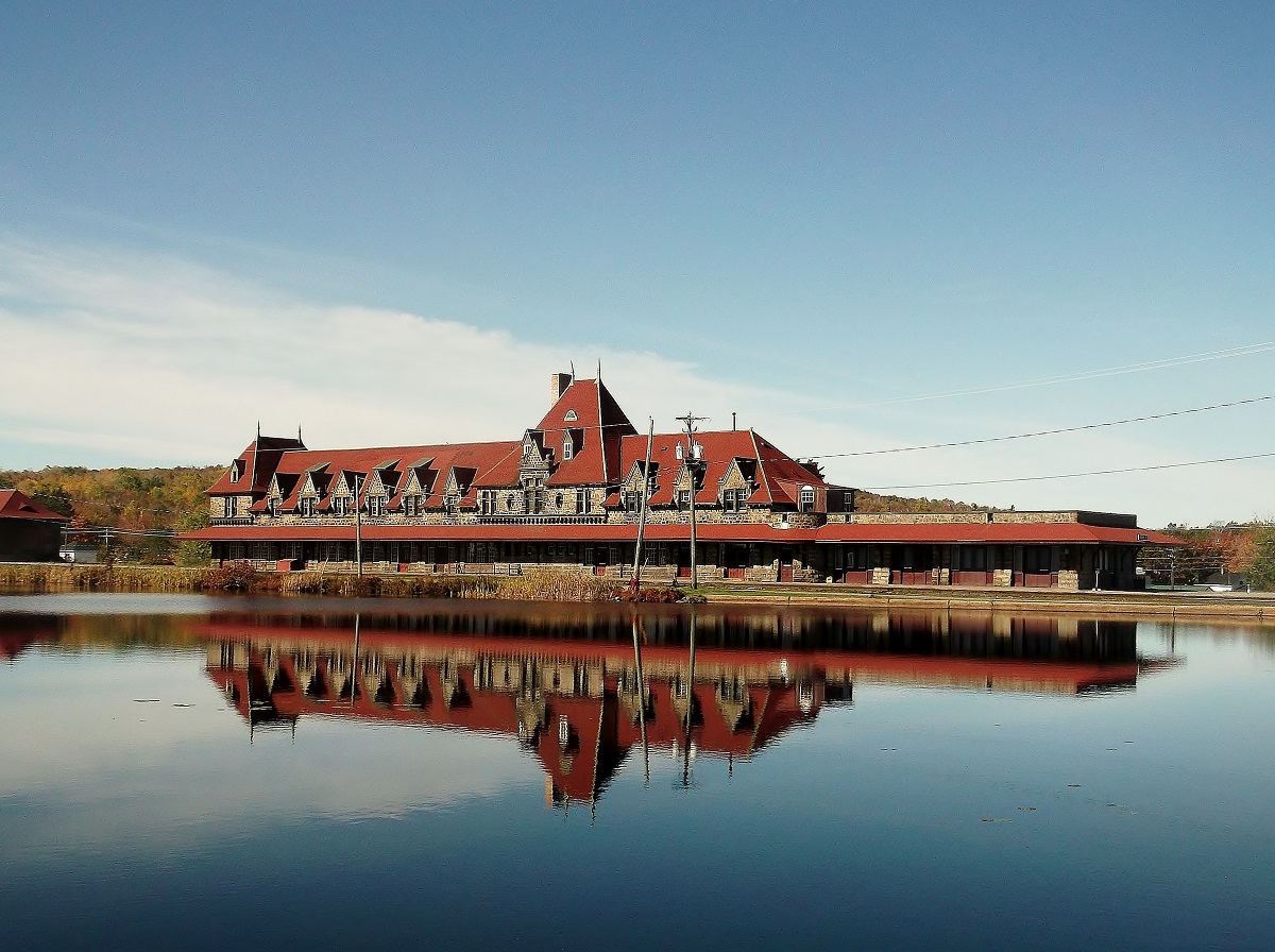 This picture of the iconic Canadian Pacific built station was taken standing on the edge of McAdam Pond and all of the elements cooperated on my second day.