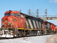 CN 331 pulls a rather large lift out of Paris West with CN 2424 - CN 2164 - BLE 902 leading the way