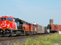 A43531 16 arriving at Brantford with brand new CN ET44AC 3002, BLE 910 and CN 2433