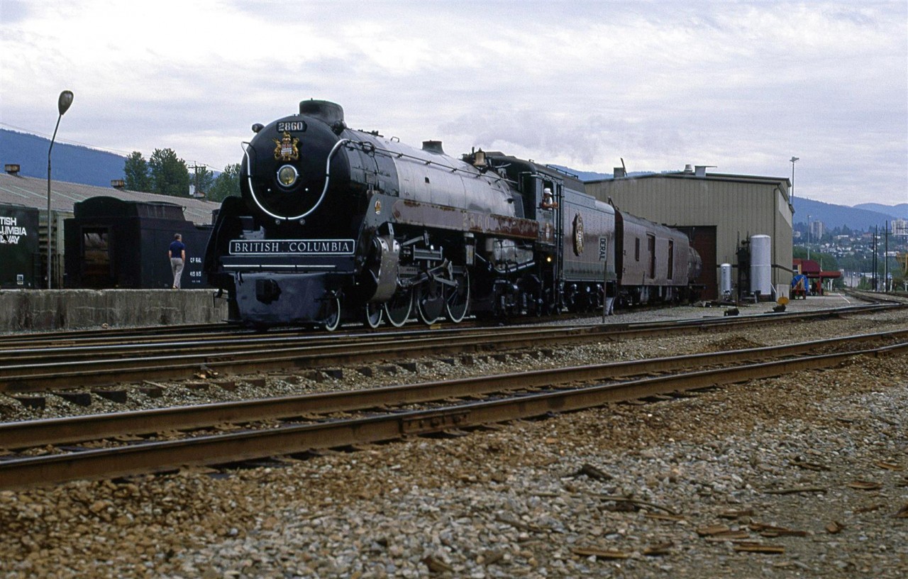 The Royal Hudson is being put to bed for the evening.