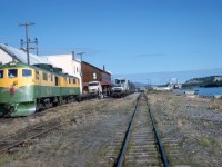 This is my personal favorite shot and image of preparing the Southbound train to Skagway, Alaska. Automobiles, Bus and Camper were loaded directly in front of the Whitehorse Station to flat cars. A switching progress was required to bring the loaded cars to the Southbound train. I wished that this image was still possible, today. But all is history. A part of the history can be found at my web page http://www.whitepassfan.net.