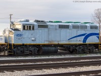 LTEX 18523 is seen sitting in CP Welland Yard as viewed from Lambert Side Road.  The unit is ex RBRX 18523 which is easily noted by the AMT paint it is currently wearing.  It started its life as GOT 523.  You can still see remnants of its GO heritage on the roof of the unit...guess the AMT shops didn't do a great job painting them!  This unit and sister unit 18524 have been sold to Larry's Truck and Electric (LTEX) and are bound for the US.  They'll be taken by CP train 246 into Frontier Yard in Buffalo where they will be handed off to the CSX to get them to Dansville NY. 