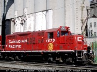 CP GP7u #1570 sits in "The Pocket" in Thunder Bay, Ontario between assignments.