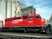 CP Morrison-Knudsen rebuilt SD40M-2 #5492 sits at 'The Pocket' in the Thunder Bay terminal waiting on it's next switching assignment.  CP 5492 is dear to my heart as it is former C&O SD40 #7531 with a new lease on life hauling freight.