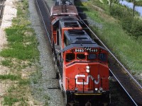 A fat nose GP-40 leads this eastbound manifest into Edmonton.