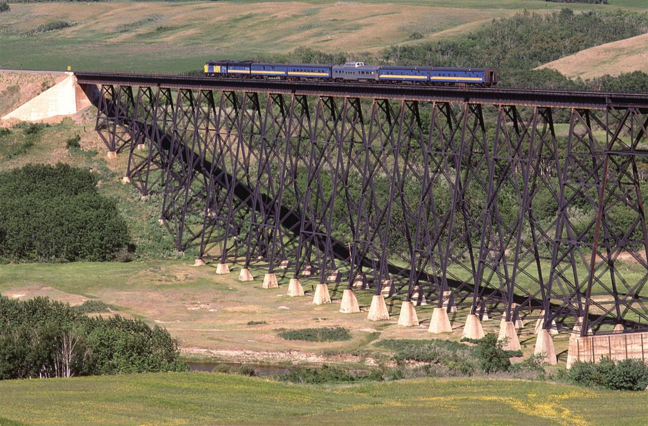 How to make a train look small. This is what you get when one is set up for an eastbound and all that comes by is a westbound.