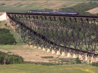 How to make a train look small. This is what you get when one is set up for an eastbound and all that comes by is a westbound. 