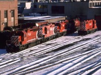 Some relatively rare units hang out at the Alyth Shops - one of 2 Canadian GP-30's and a high-nose GP-9.