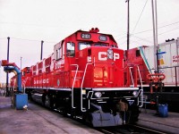 Getting ready for it's first service at the now defunct diesel service island at Agincourt is CP's National Rail Equipment genset 2101. There isn't even a scratch on the pilot yet!