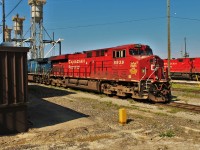 The Strathconas ES44AC sits east of the locomotive servicing island awaiting it's top up of fuel/sand and a daily safety inspection.