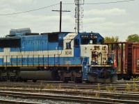  Former EMDX 9046 SD60 switches cars at Agincourt, it is now property of CN Rail as their 5414.