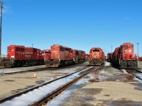 All the visible EMD power parked at the east side of the shop is awaiting transfer to new ownership. Various SD40-2's and a lone GP9 will be heading to the scrap heap while 5 SD40 models will find new life in Tennessee for KLWX.