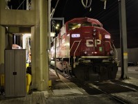 The last former unit of SOO LINE's SD60M order CP 6262 is getting prepped for service at the fueling stand.