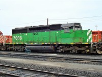 HLCX leasing SD40-2 was once part of Burlington Northern's large SD fleet. Here it sits at Agincourt Yard still looking sharp in it's Cascade Green.