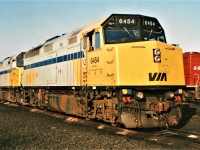 Here is VIA Rail 6454 in it's original scheme,it is currently painted in the "Canada 150" scheme.