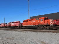 3 SD40-2's parked on the south side of the shop. The 5878 is on the sold list while the 2 others seem to still be on the roster probably to harvest parts for other GMD/EMD products.