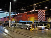 Here is the view from the other end of the pair of Red Barns being inspected. 9006 is the east end unit on this brisk spring morning that had a mix of wet snow, some freezing drizzle and then rain. 