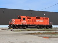 Basking in the sun beside plant #2 at Agincourt one final time, GP9 8249 has been sold to a consulting firm out west.