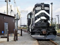 Parked by the fuel transfer station is Black River & Western 1889 a former CP Rail GP9u. It was originally TH&B 402 built in 1954 before becoming CP 1689.