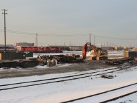 A final look at the remains of CP 6618 & 6623. From left to right are the fuel tanks,equipment/filter racks trucks and a frame.