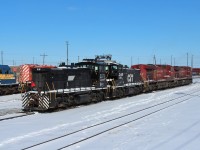 A pair of ex Norfolk Southern MP15DC's that Mr.Elliott caught in Windsor on the 26th have been sitting at Agincourt for a couple of days.