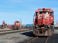 CP 5864 is awaiting it's turn to be cut up while in the background 5835 is in position on track 1.