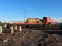 The scrapper's torch has plenty of fuel cylinders to continue working on SD40-2 CP 5824. There has been a "break" in the action for a couple of weeks though, perhaps to deal with the CN SD60F's?