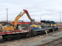 ICE 6101 gets it's equipment rack consisting of the lube oil filter housing, water expansion tank and oil cooler lifted.