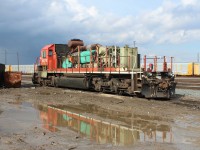 Looking like it starred in a Mad Max movie CP 5870 has now had it's long hood,roof and air compressor removed.