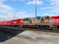 Quartet of stored GP40-2/GP40 models including 4652 affectionately known as "Patches".