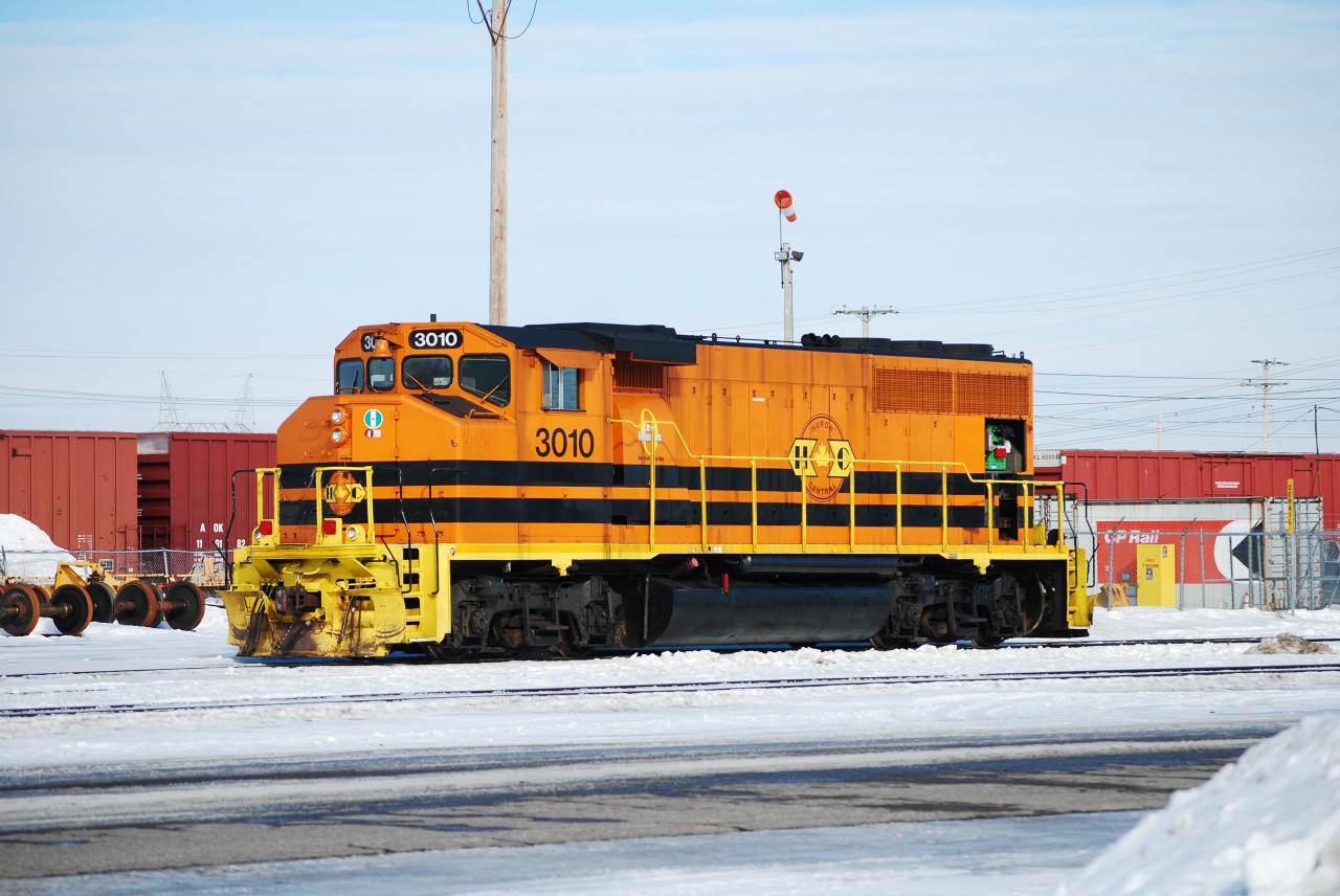 The locomotive huron central stand by in yard Quebec Gatineau Quebec,Qc