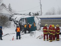 VIA 15 derail and crash in the house at st-chales-de-bellechase sub Montmagny in the cn rail track