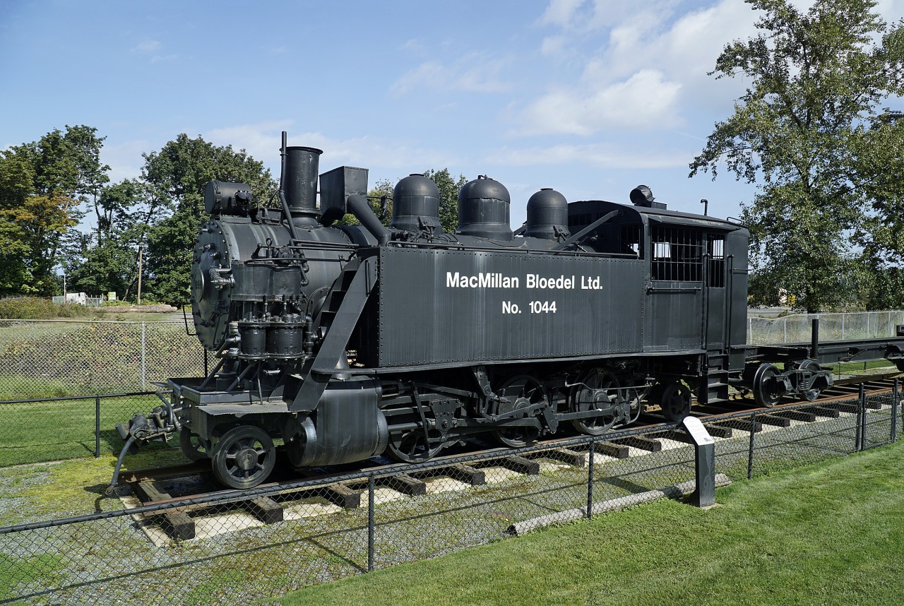  colin arnot Photo: Now on display at Chemainus as the  “McMillan Bloedel Logging Train” #1044 is a 2-6-2 “Prairie” tank  locomotive. She was built in 1924 for logging operations on