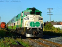 With the addition of more trains on the "Kitchener Line" (GO Terms) the last morning train was (and may still be) led by a F59 on a 6 car train. This train pings back and forth on off peak hours, with mid-day runs i'm told have plenty of people getting on and off. All the recent changes to GO service to the Guelph subdivision have resulted in <a href=https://www.cbc.ca/news/canada/kitchener-waterloo/go-service-kitchener-ridership-increases-metrolinx-1.5464493 target=_blank>ridership up 40%</a> according to GO statistics.<br><br>To the left is L542 sitting at the furthest extend of what (was) the Guelph siding. If anyone knows GO train symbols, please chime in. The GO schedule 31 does not co-relate trip numbers to actual trains.  <br><br>  Also congrats to GO folks who have begun dispatching out of GO control centre. (Not yet the Guelph sub tho). You know who you are!