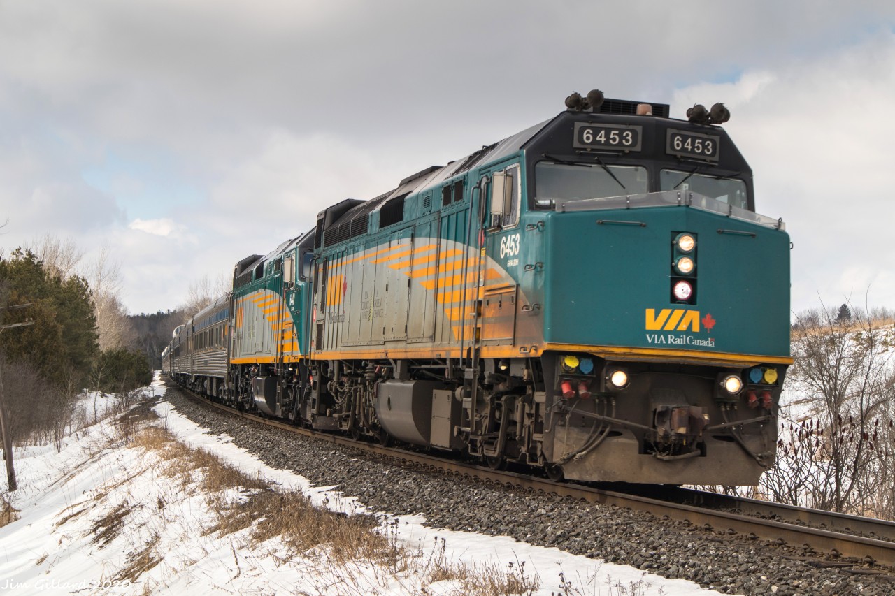 The Canadian passes by McCowan Rd on the Bala sub on it's way to Vancouver BC.