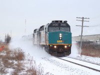 Via 1 lead by an F40ph-2D kicks up lots of snow as he flies up the newmarket subdivision where it will stop and back up onto the cn york subdivision and finally head north on the Bala subdivision. I was actually on the canadian twice. My first trip was from Toronto to Vancouver, it was not disappointing at all. Great food, great staff, great passengers, and magnificent views. I was lucky enough to win this trip off of a silent auction and got the tickets for half price both ways. We stopped in many different towns/ city’s like Perry sound, Winnipeg, Saskatoon, Jasper, and finally Vancouver. There was lots of site seeing, so i had to wake up early not to miss anything special. Lots of wildlife out by the rails as well. I met a via engineer on the train and was lucky enough to have dinner with him. He talked about his life on the rails and gave me a via rail keychain. He told me it’s always better to work for passenger rail companies then freight companies because you the times when you’re going to work as suppose to being called in at anything time of the day/ night. Definitely a trip i’d highly recommend everyone to take. You won’t be disappointed.