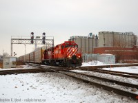 You hardly recognize the place today - but back when West Toronto still had some vestiges of their industrial past, a transfer is about to rock the diamonds eastbound for Toronto Yard. This is a place I wish I spent more time at. But at least I was there!