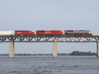 CP 253 has a trio of EMD's (CP 7010, CP 7043 & CP 2229) as it approaches Montreal. CP 7010 has led CP 252 and CP 253 countless times over the past couple of months, but both CP 7010 and CP 7043 left Montreal on a westbound this afternoon, so this will be their last appearance on these trains for the time being.