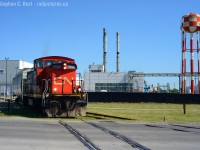 The iconic water tower of the former GMDD plant in London still stands as 1408 returns home to where it was built in 1960. It's always good to be home, if only for a brief moment. The former GMDD facility is now split between HCL  Logistics and General Dynamics and 568 had a single car for HCL from the ONR. Funny, I've shot a gaggle of locomotives inside this facility, but never did shoot a train going in or out of it, this is my first.