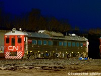 CN 999 waits the night in Guelph Ontario before resuming testing on CN and Metrolinx owned track the next day.

