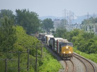 CN 327 passes MP 16 of CN's Kingston Sub with CSXT 845 & CSXT 5350 for power.