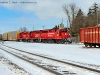 One of only two (so far) rebuilt and repainted GP40-3's on the CP roster, two of these were rebuild around 2016 by NRE silvis. None have been done since. Never say never though. 