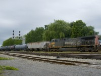 Still wearings its Southern Pacific paint scheme, UP 6310 (originally SP 264, built in 1995) brings up the rear of loaded ethanol train CP 650 as it passes Lasalle Yard.