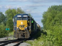 After doing some work at Cecile Jct, CSXT B786 is on its way to Dundee Feeds in Huntingdon to set off three cars.