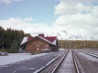 The station building out at Lake Louise is a beauty.  It was one of six stations built of a rustic cabin design in the West. In a manner to promote tourism.  The structure, built in 1909 and opened in 1910; served the CPR well, but eventually closed in 1990. In 1991 it was declared a Heritage Building. In 1994, a restaurant moved in and apparently is doing well. I understand there is very little change to the exterior of this building from bck when I shot this 42 years ago. 