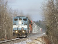 With a decently sized 81-car train in tow, CP 251 is approaching the siding at Shanks with CMQ 9020, CMQ 9017 & CP 6018 for power.