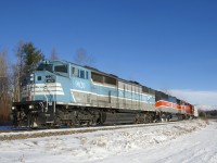 CP 251 rounds a curve on the Sherbrooke Sub with CMQ 9020, CMQ 9017 & CP 6018 for power.