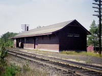 For the station fans on this rail photography site; here is another obscure one. Dorion, up the road along Hwy 11/17 from Thunder Bay is another example of how railroad stations were so important back when the Iron Horse was king. Communities in remote areas relied on the train for almost everything.  This rather sad station is another that outlived it' usefulness. Note the large freight area. The passenger waiting room was no doubt small; as Dorion is a township of 82 square miles (212 KM) and for all that size only has 316 people in the latest census.
Yet, it once warranted a station.
Best information I can find about this place, it was built in the 1920s and demolished around 1983.